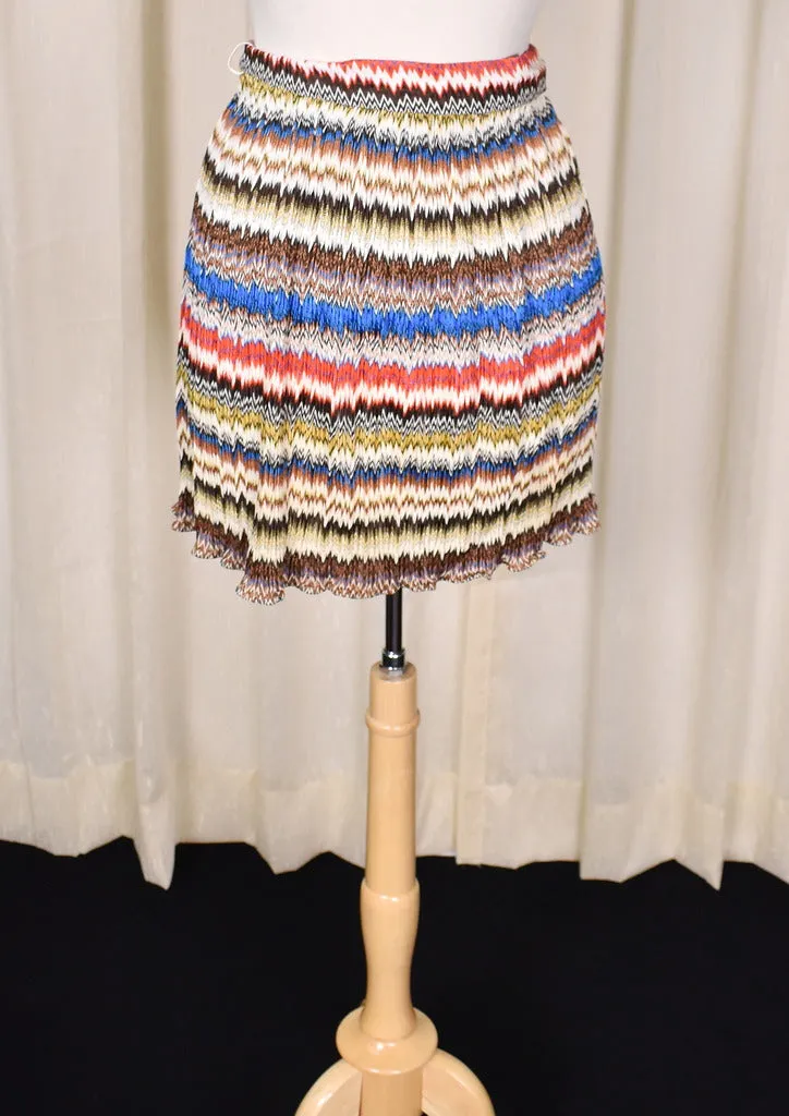 1960s Pleated Vintage Mini Skirt