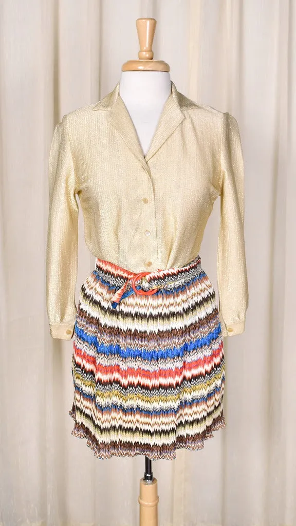 1960s Pleated Vintage Mini Skirt