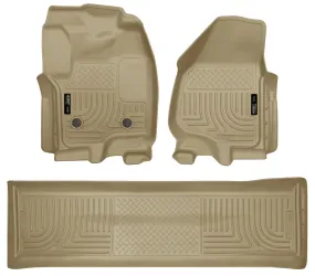 2012-2015 Ford F250, F350, F450 Super Duty Crew Cab Front & 2nd Seat Floor Liners - Tan