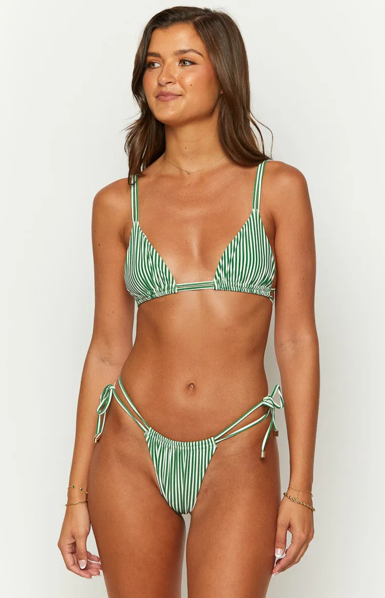 9.0 Swim Sumba Green Striped Bikini Top