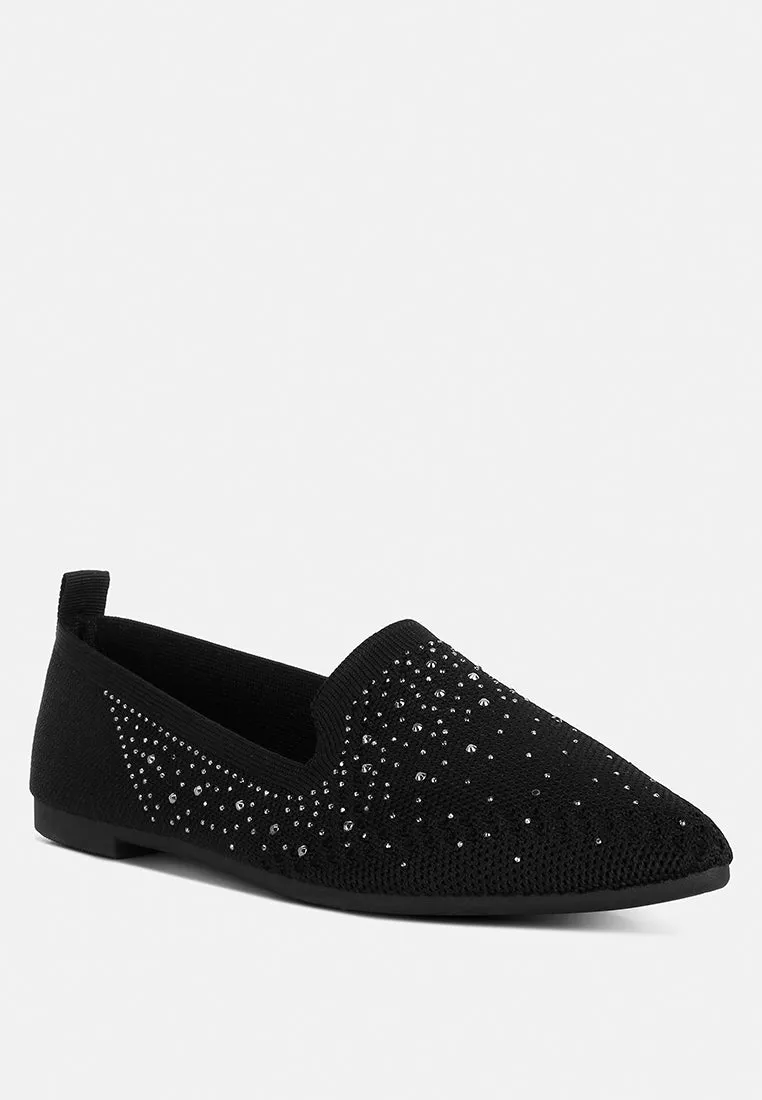 Abedi Rhinestone Embellished Pull Tab Loafers