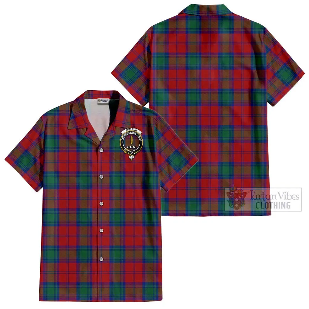 Affleck Tartan Cotton Hawaiian Shirt with Family Crest