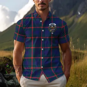 Agnew Tartan Cotton Hawaiian Shirt with Family Crest