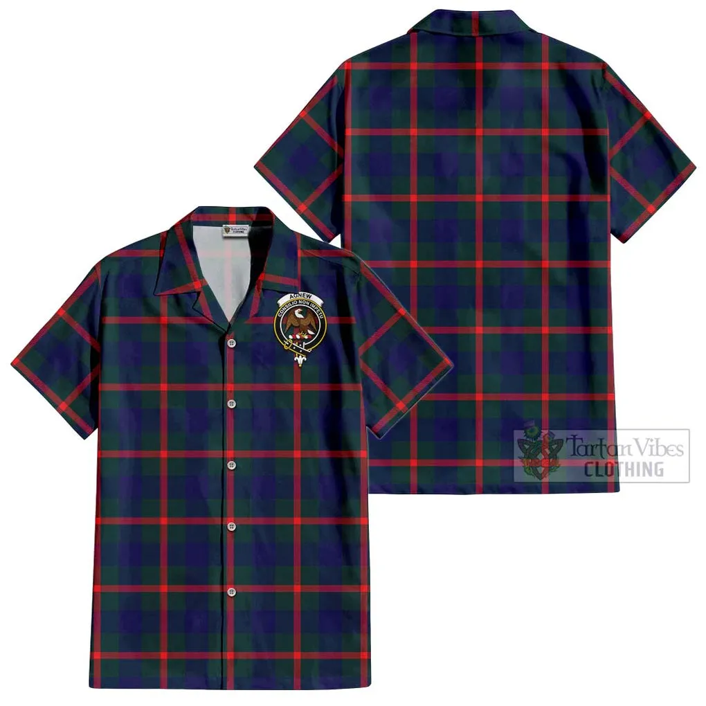 Agnew Tartan Cotton Hawaiian Shirt with Family Crest