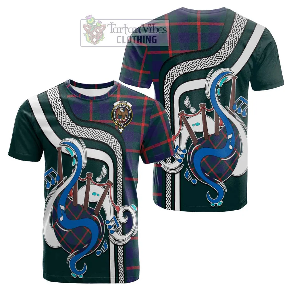 Agnew Tartan Cotton T-shirt with Epic Bagpipe Style