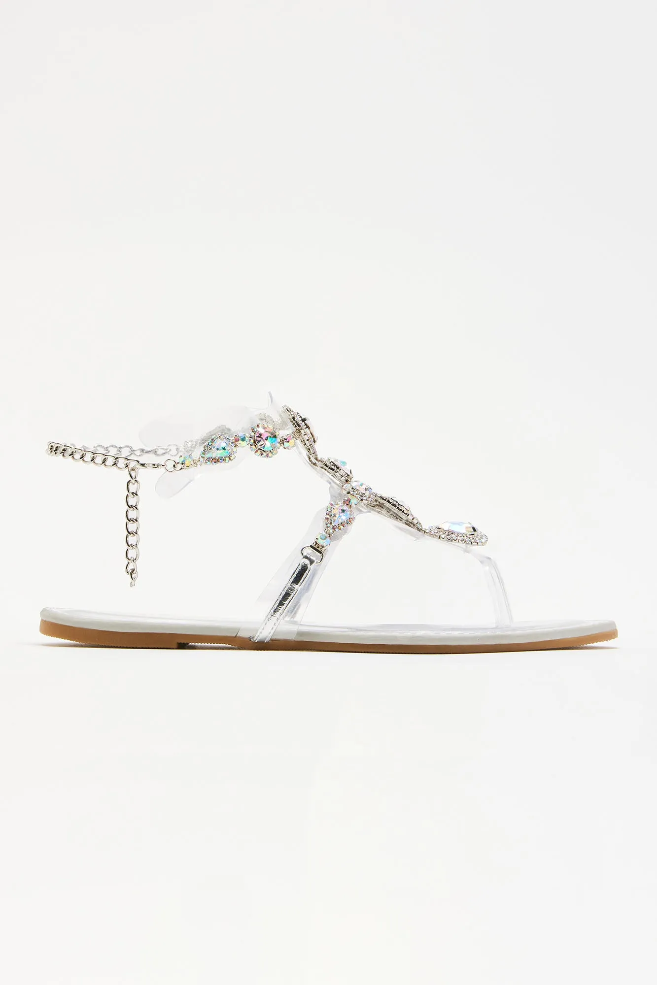 Aislinn Embellished Strappy Sandals - Silver