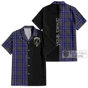 Alexander of Menstry Tartan Short Sleeve Button Shirt with Family Crest and Half Of Me Style