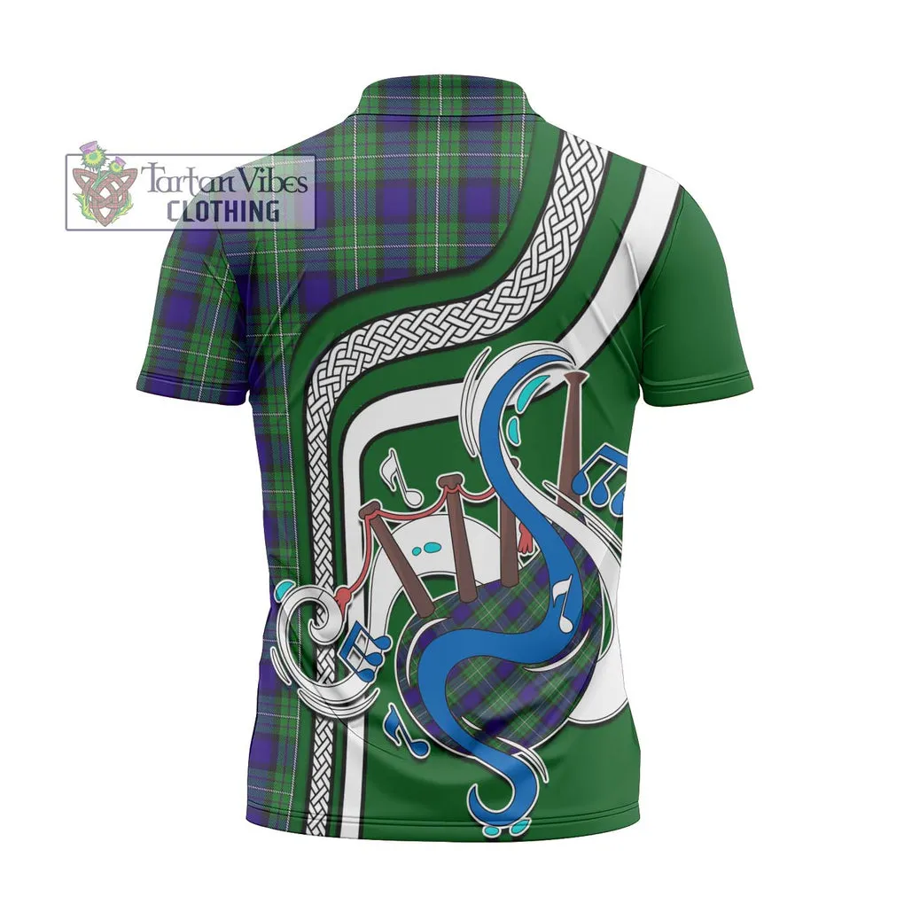 Alexander Tartan Zipper Polo Shirt with Epic Bagpipe Style