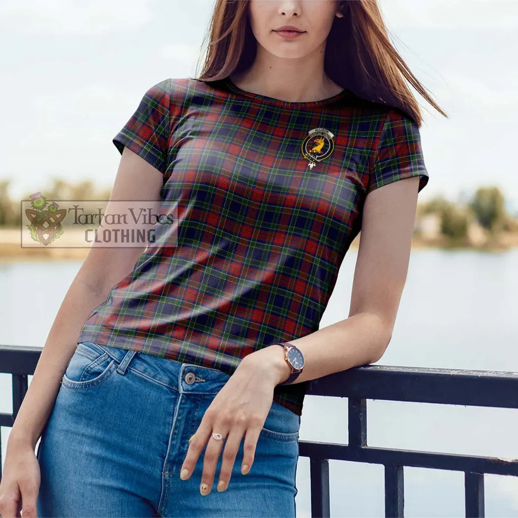 Allison Red Tartan Cotton T-Shirt with Family Crest