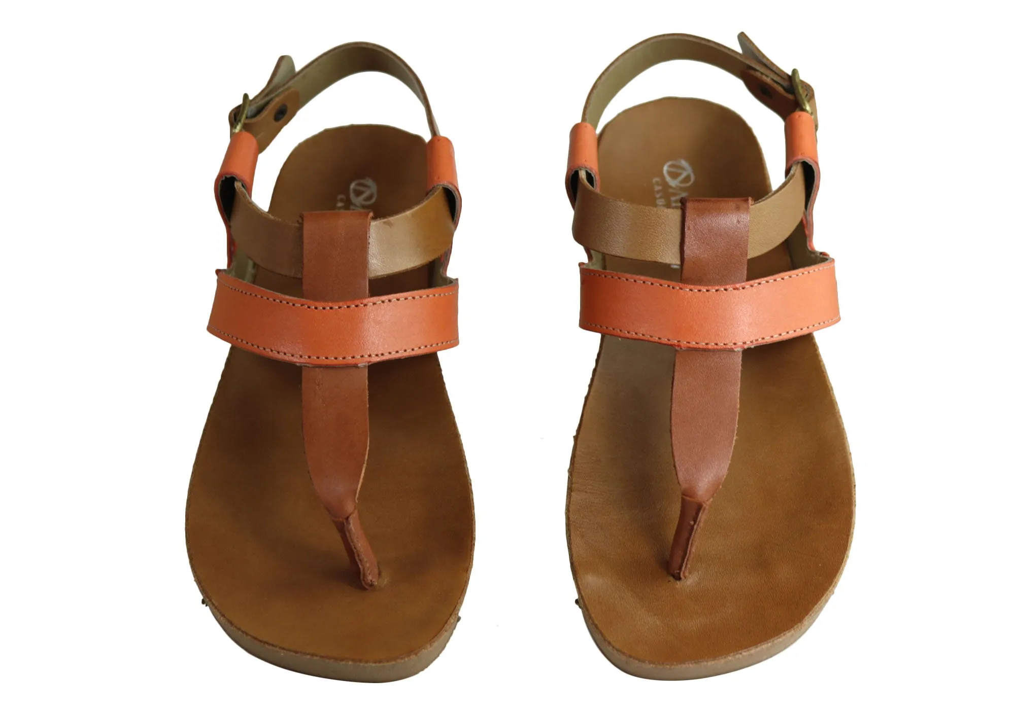 Andacco Yory Womens Comfort Flat Leather Sandals Made In Brazil