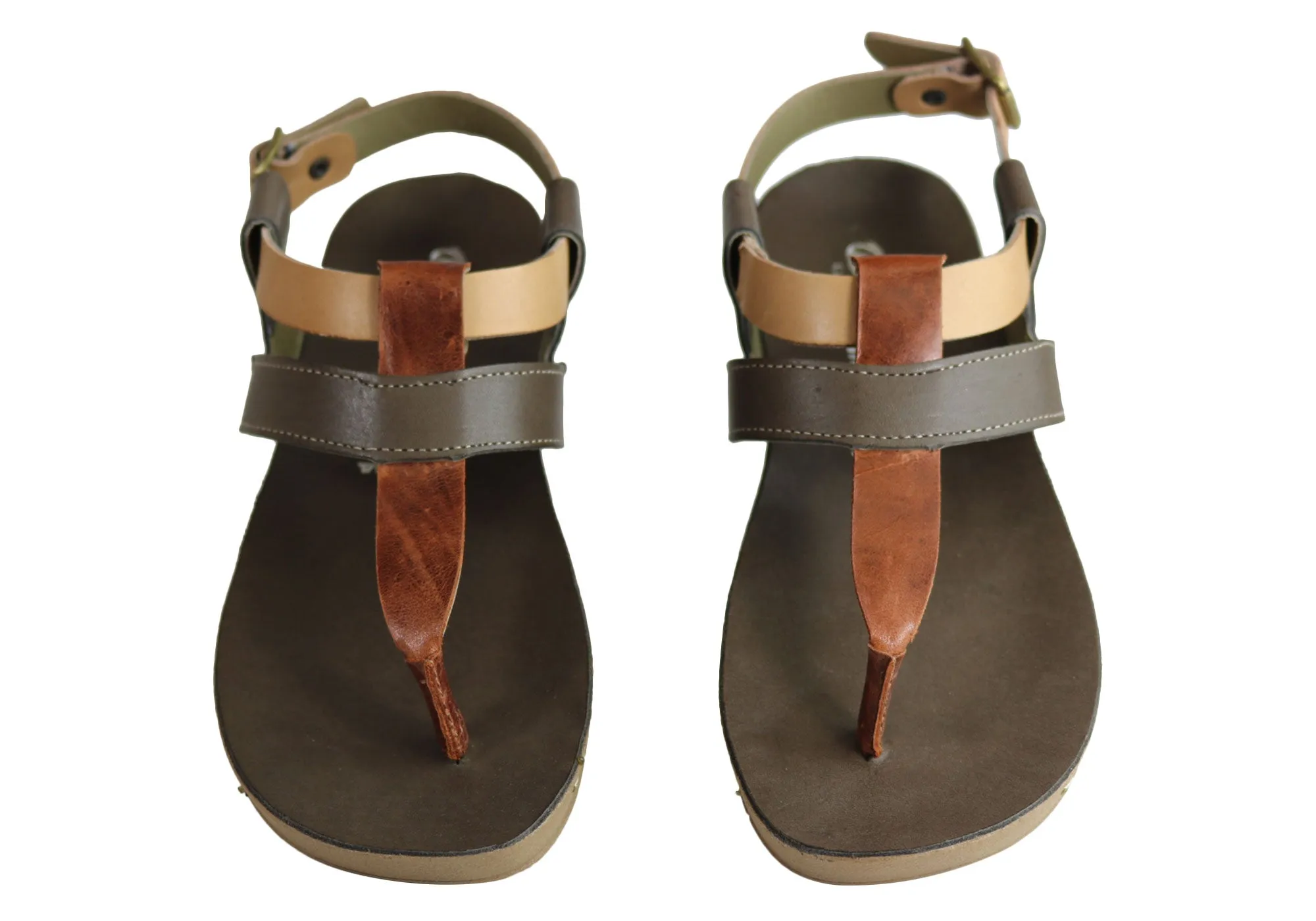 Andacco Yory Womens Comfort Flat Leather Sandals Made In Brazil