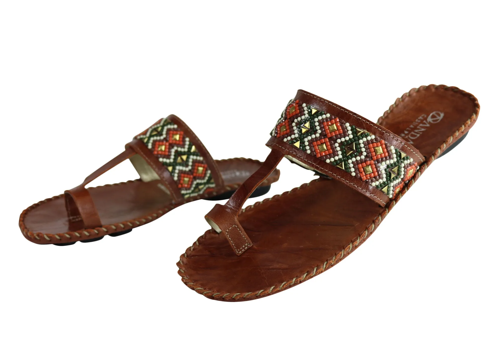 Andacco Zenia Womens Comfortable Leather Sandals Thongs Made In Brazil