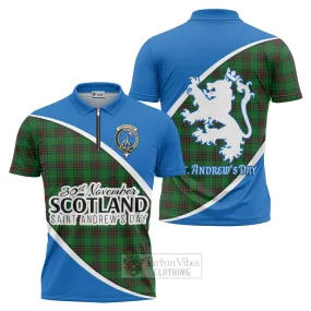 Anstruther Family Crest Tartan Zipper Polo Shirt Celebrate Saint Andrew's Day in Style