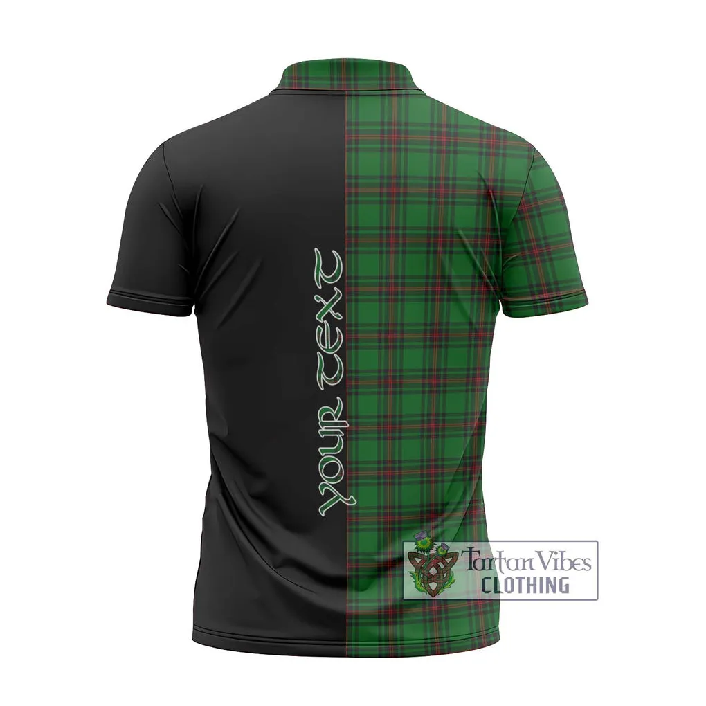 Anstruther Tartan Zipper Polo Shirt with Family Crest and Half Of Me Style