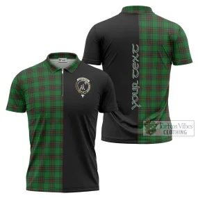 Anstruther Tartan Zipper Polo Shirt with Family Crest and Half Of Me Style