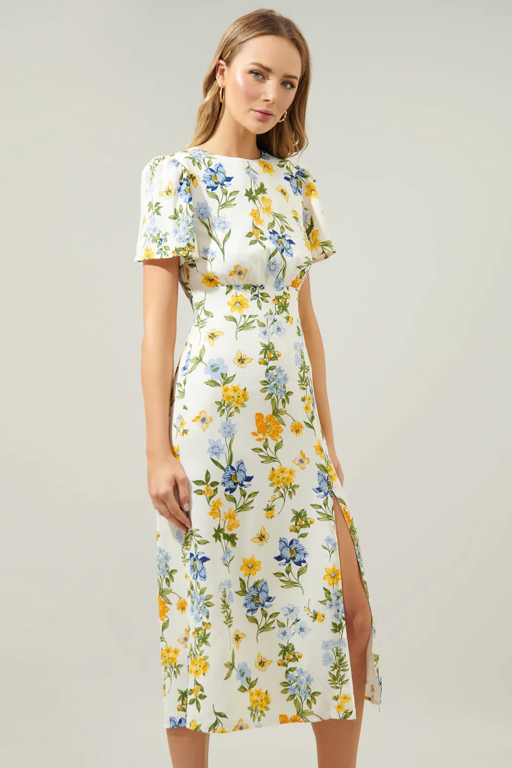 April Bloom Floral Midi Dress