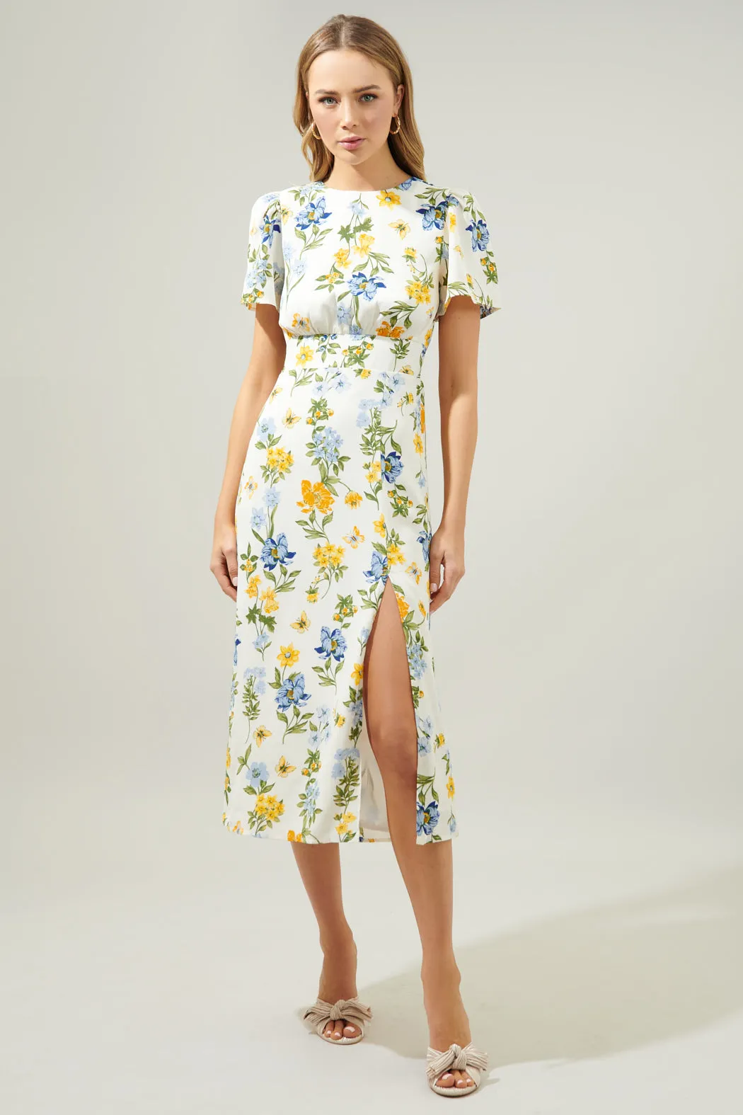 April Bloom Floral Midi Dress