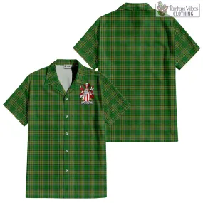 Apsley Irish Clan Tartan Short Sleeve Button Up with Coat of Arms