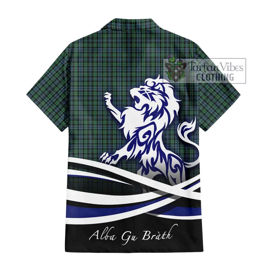 Arbuthnot Tartan Short Sleeve Button Shirt with Alba Gu Brath Regal Lion Emblem