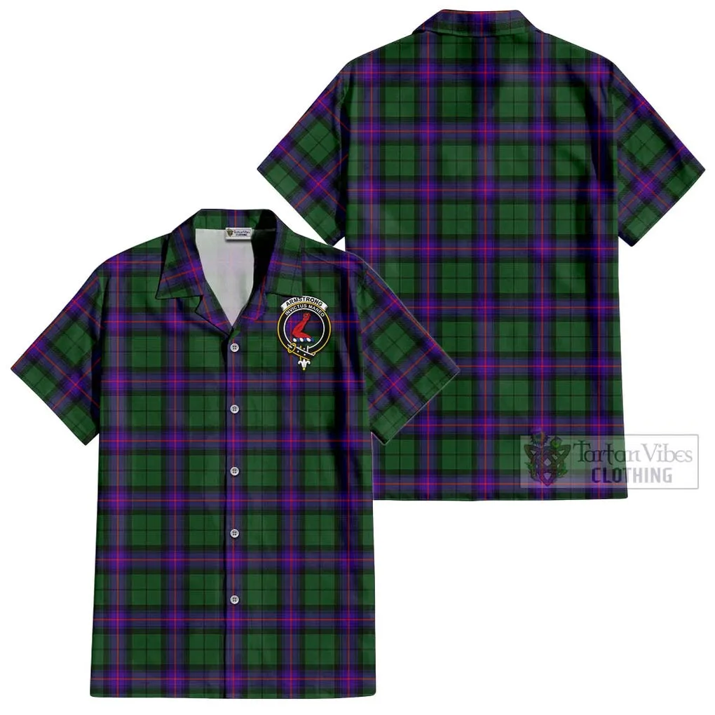 Armstrong Modern Tartan Cotton Hawaiian Shirt with Family Crest