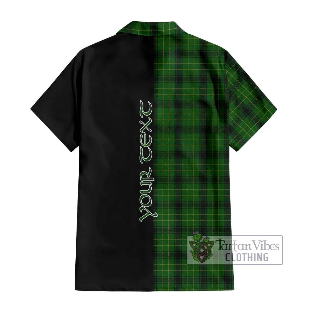 Arthur Highland Tartan Short Sleeve Button Shirt with Family Crest and Half Of Me Style