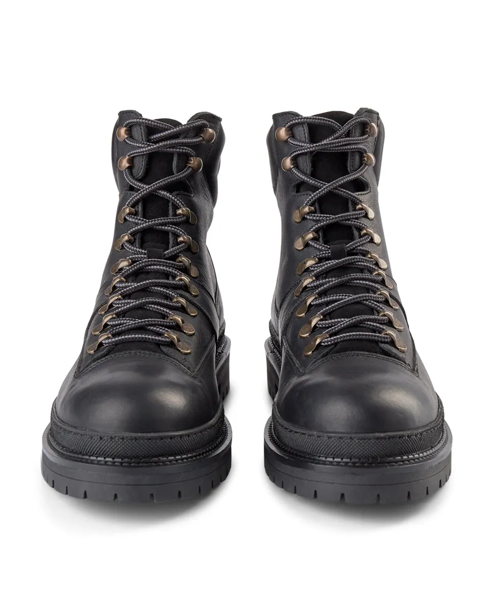 Arvid boot leather - BLACK