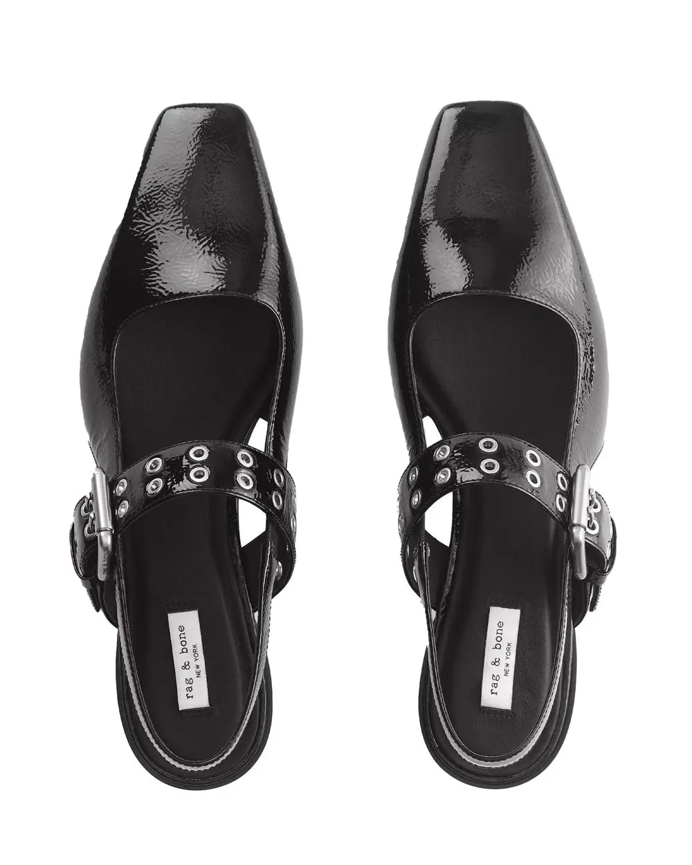 Astra Patent Slingback Flat in Black