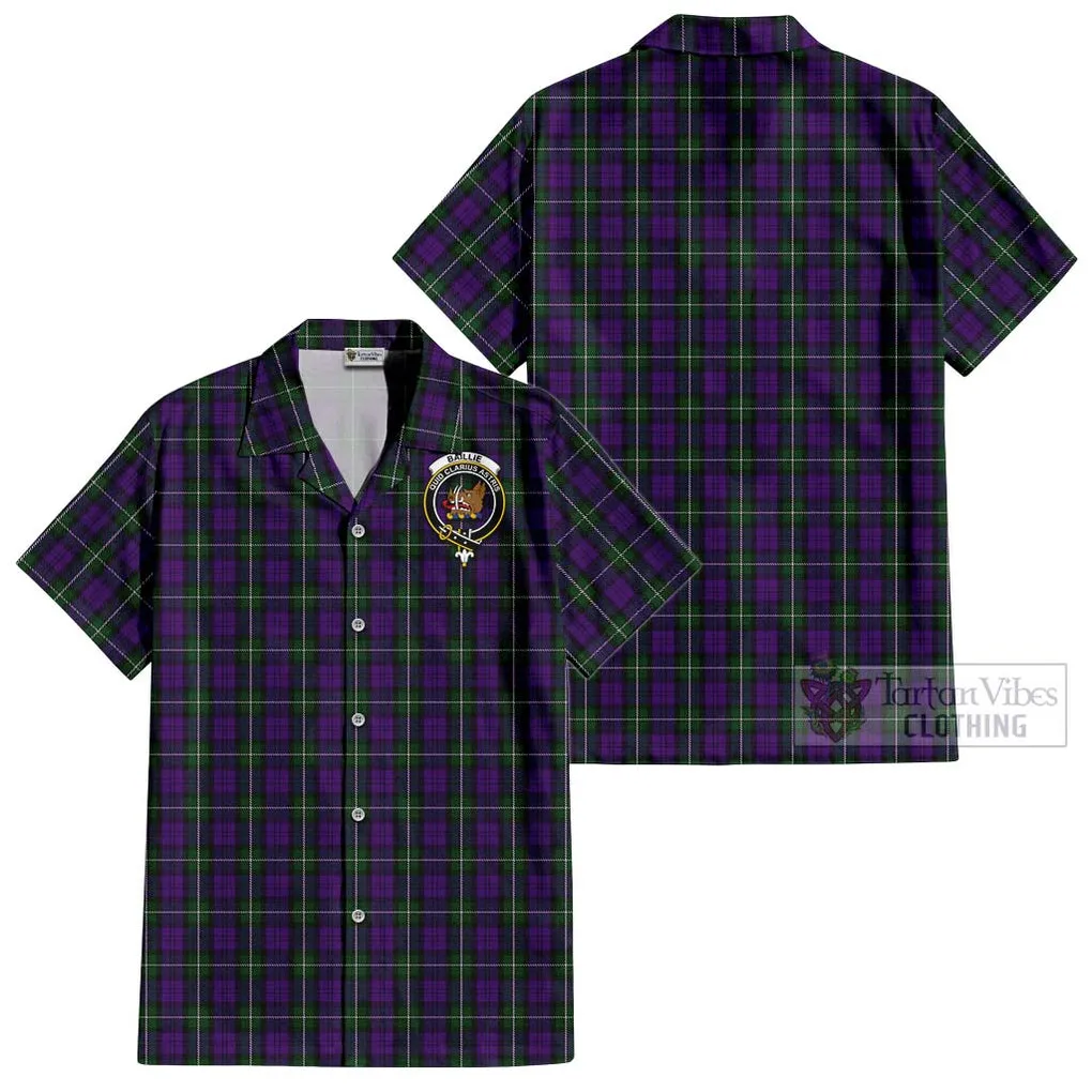 Baillie Highland Society Tartan Cotton Hawaiian Shirt with Family Crest