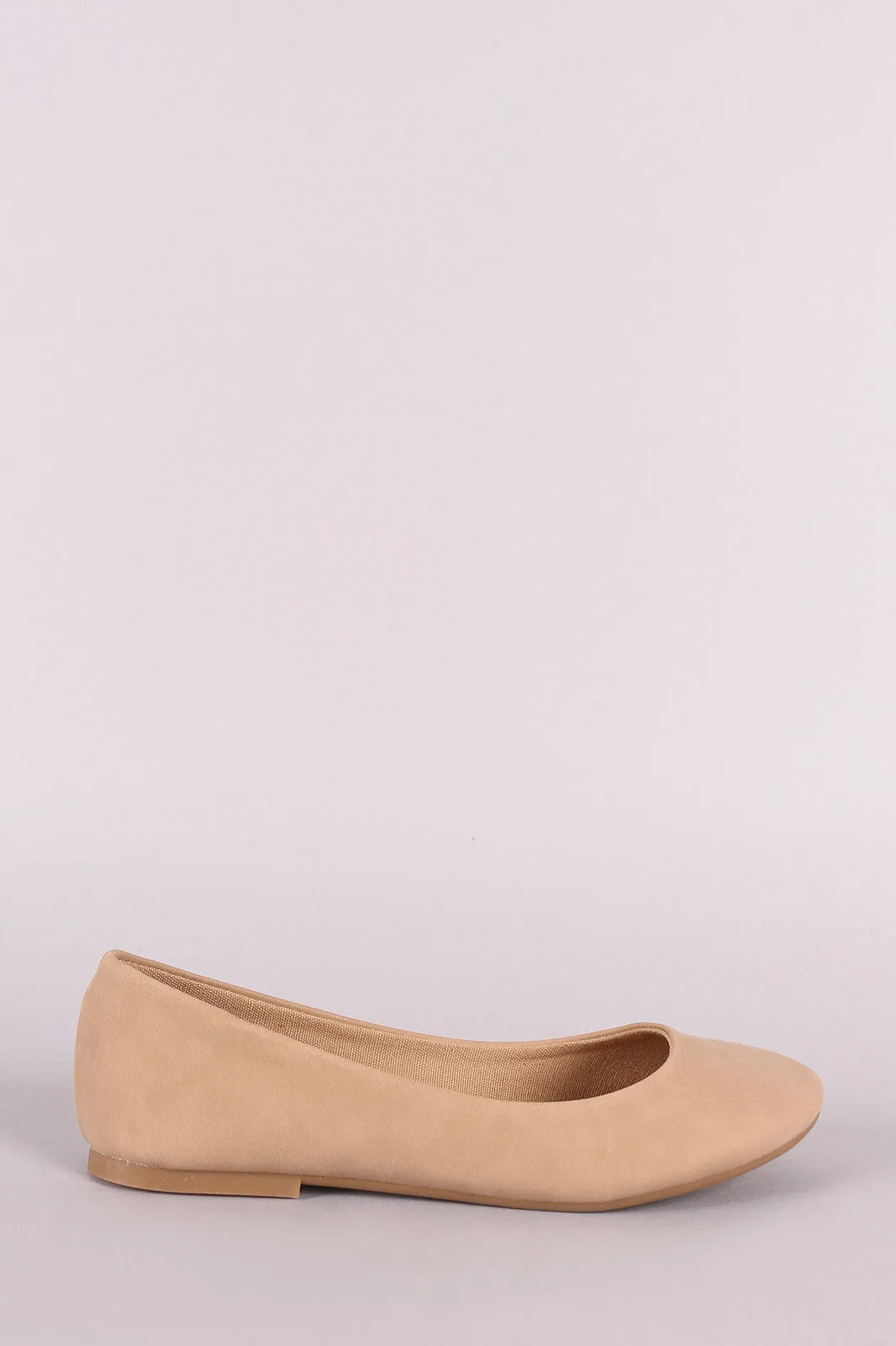 Bamboo Nubuck Round Toe Ballet Flat