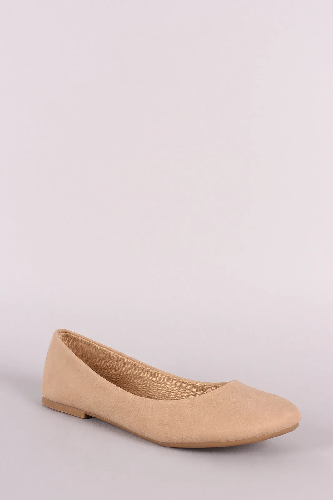 Bamboo Nubuck Round Toe Ballet Flat