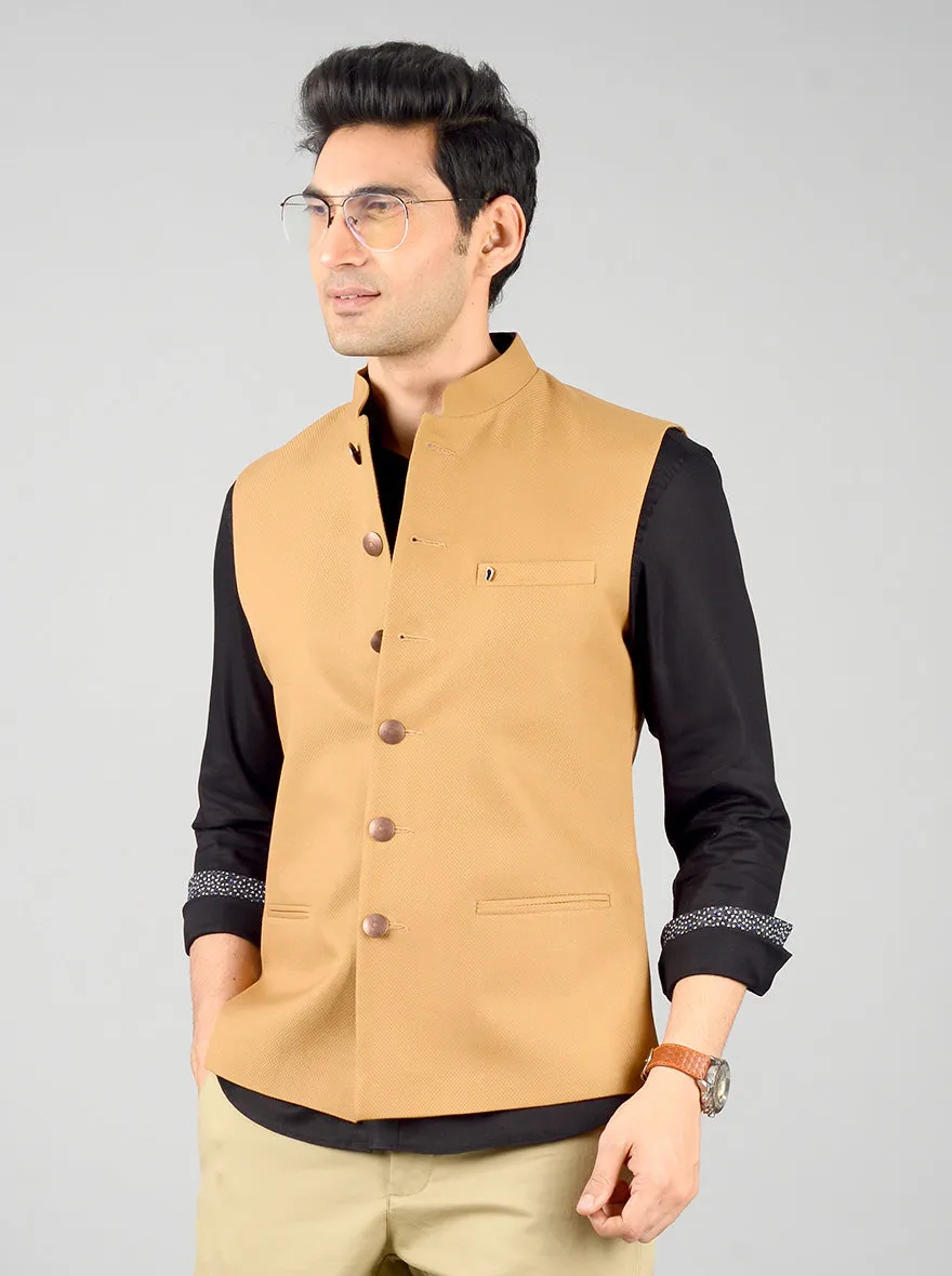 Beige Bandhgala Jacket | Greenfibre