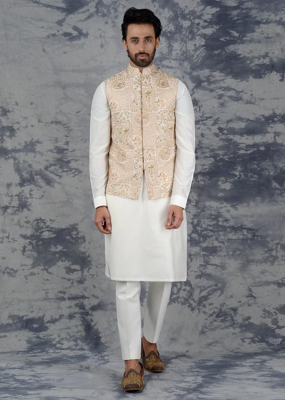 Beige Bandhgala Jacket | Siddhesh Chauhan