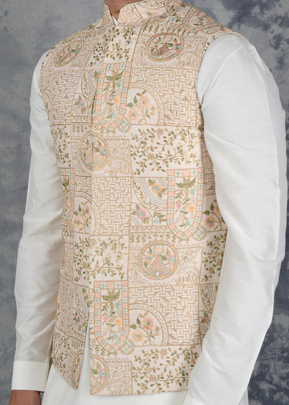 Beige Bandhgala Jacket | Siddhesh Chauhan