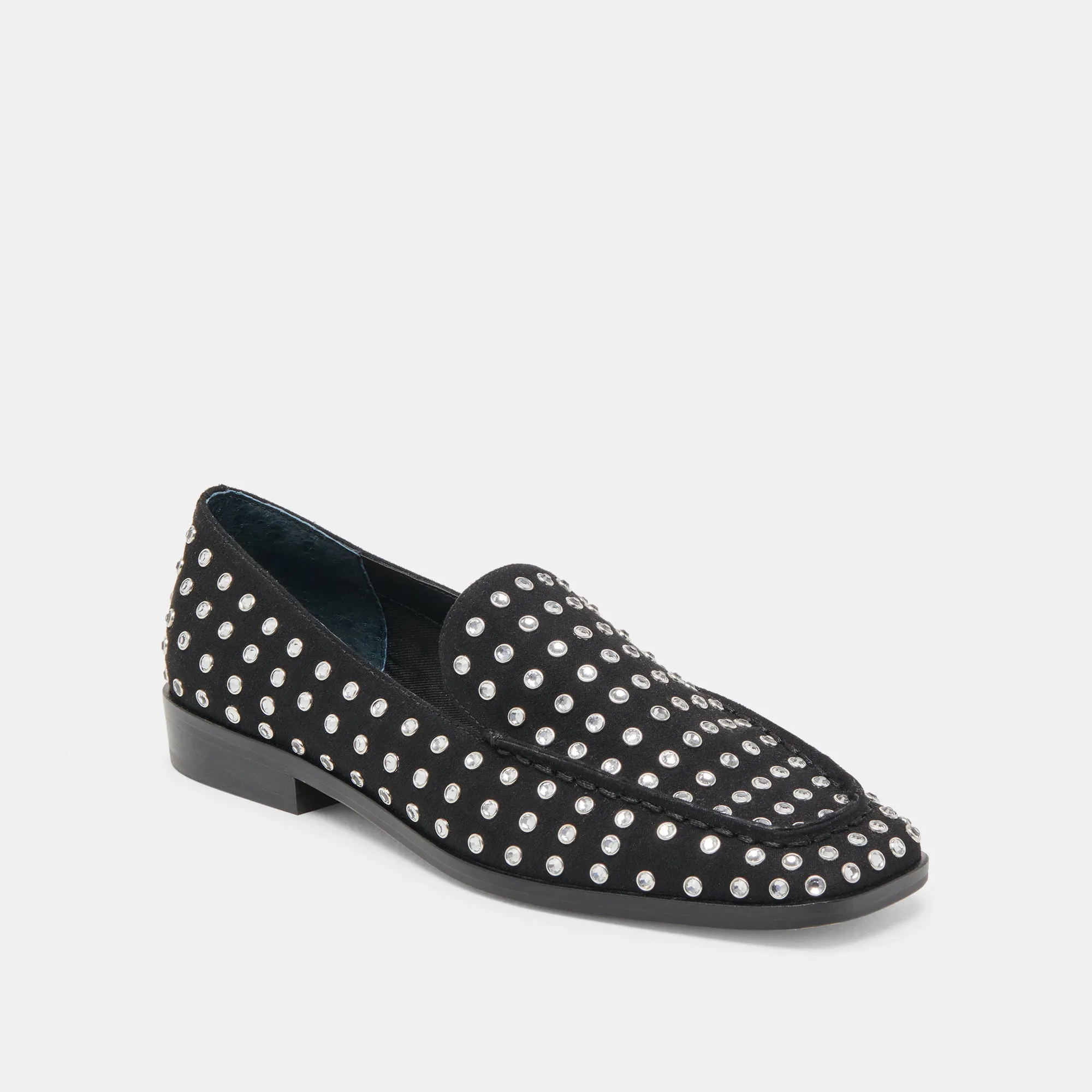 BENY CRYSTAL STUD FLATS BLACK CRYSTAL