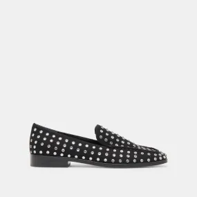 BENY CRYSTAL STUD FLATS BLACK CRYSTAL