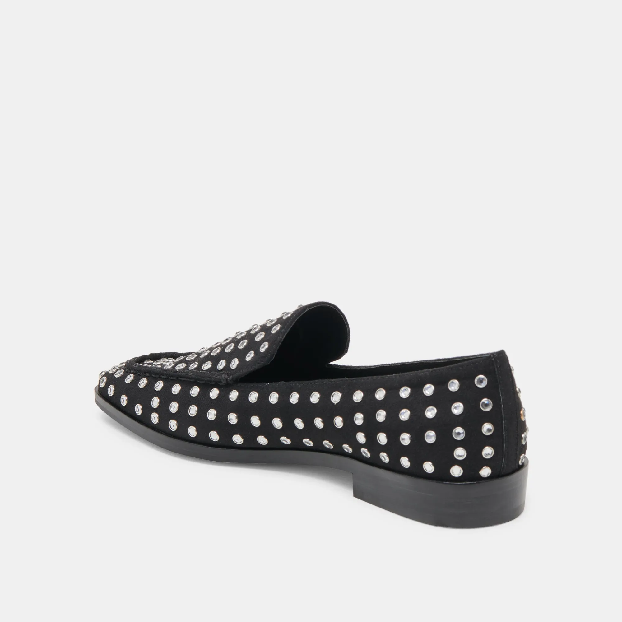 BENY CRYSTAL STUD FLATS BLACK CRYSTAL