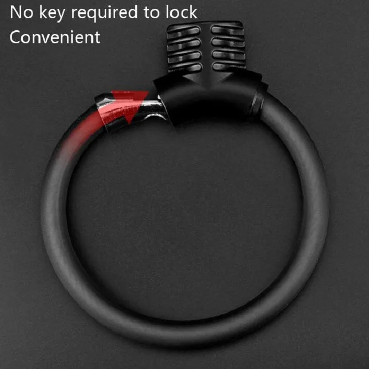 Bicycle Ring Lock Anti-Theft Lock Bicycle Portable Mini Safety Lock Racket Lock Bold Cable Lock, Colour: Reflective Matte Black