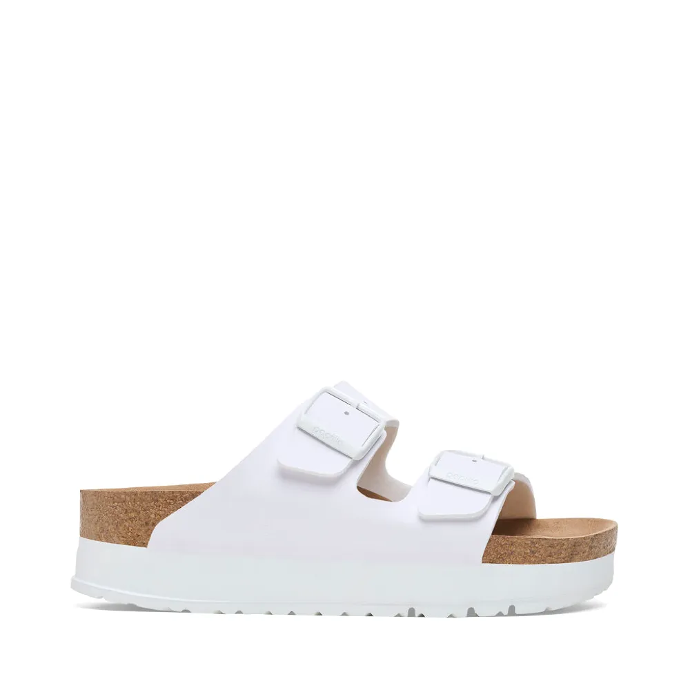 Birkenstock Women's Arizona Flex Platform Birko-Flor Sandal in White