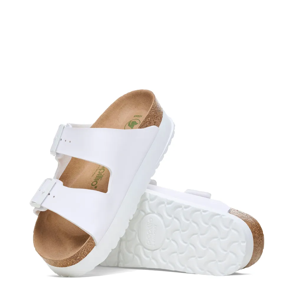 Birkenstock Women's Arizona Flex Platform Birko-Flor Sandal in White