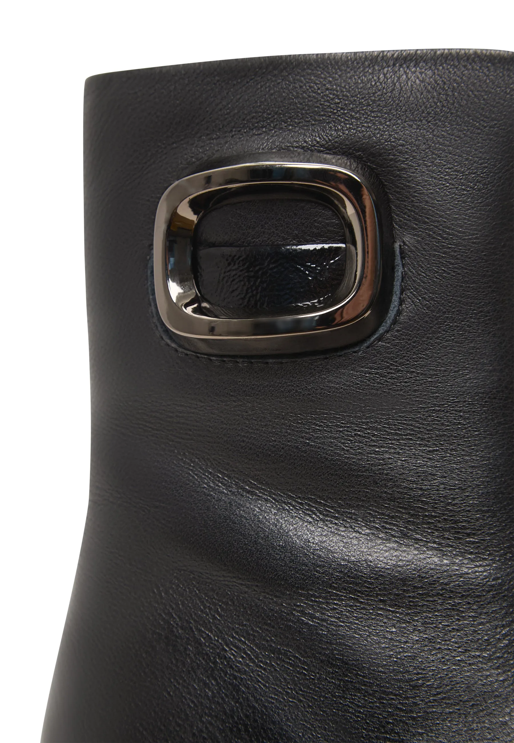 Black Leather Buckle Ankle Boots Doutzen - Black