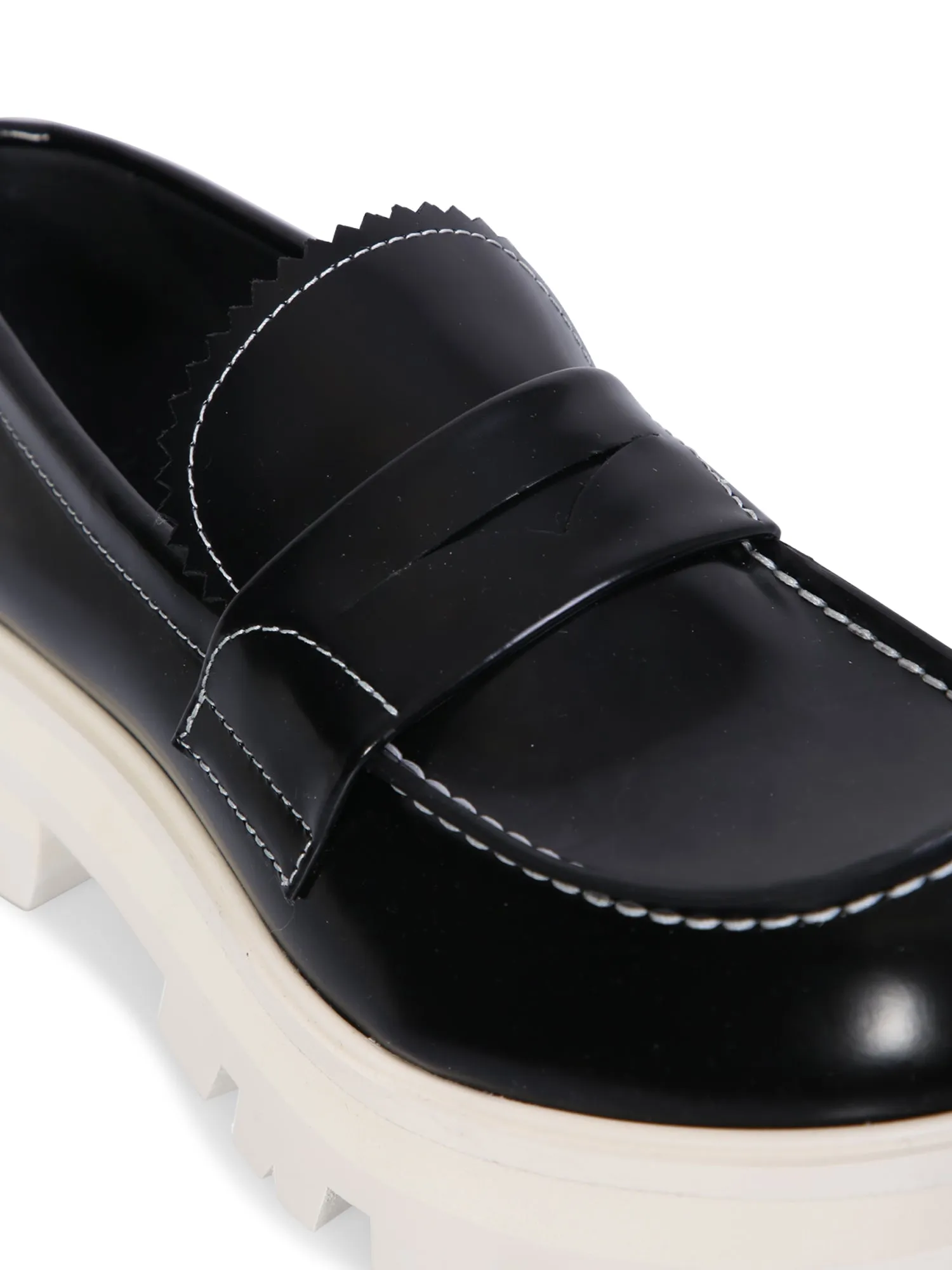 Black leather loafer