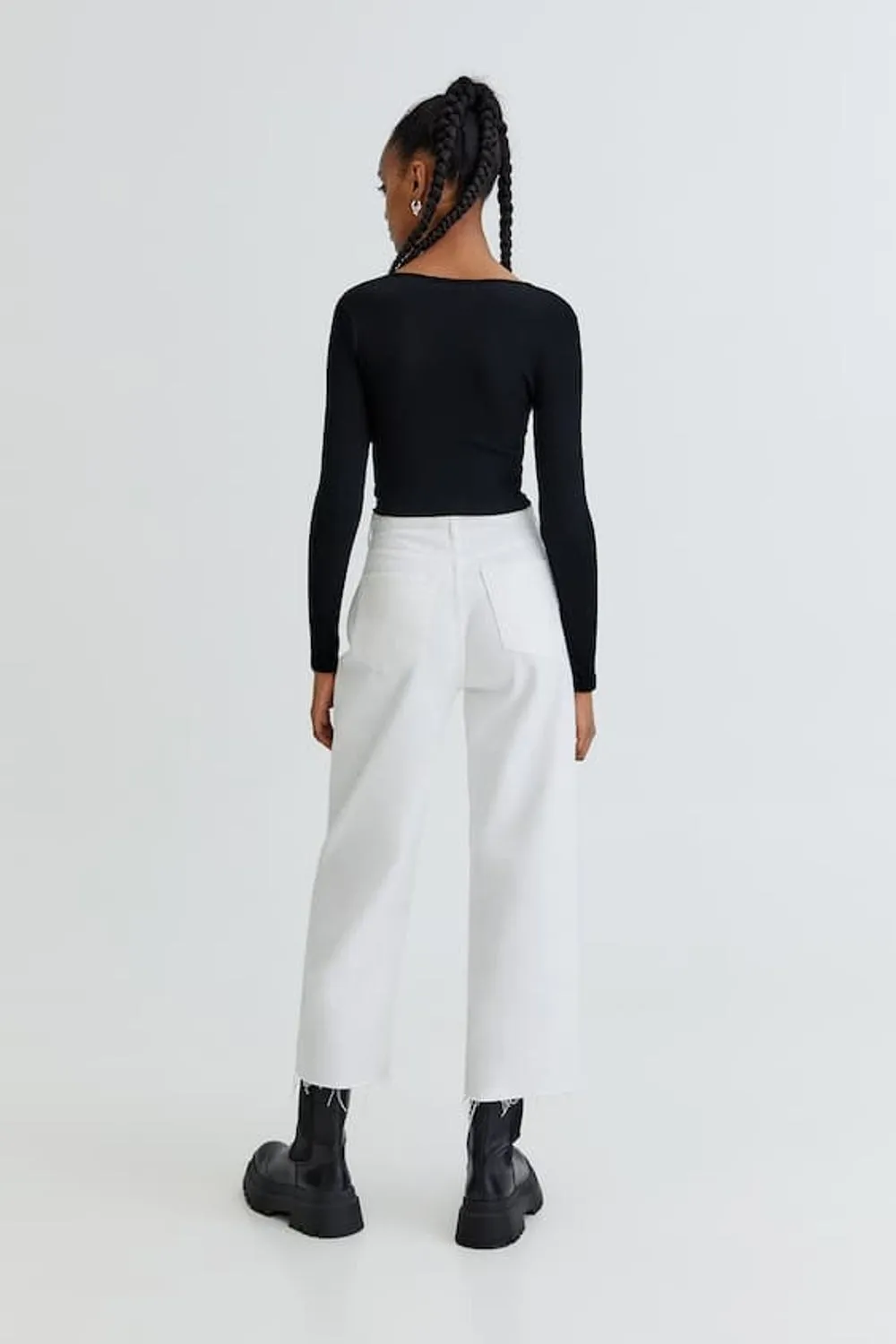 Black Long Sleeve Top With Cut-Out Detail