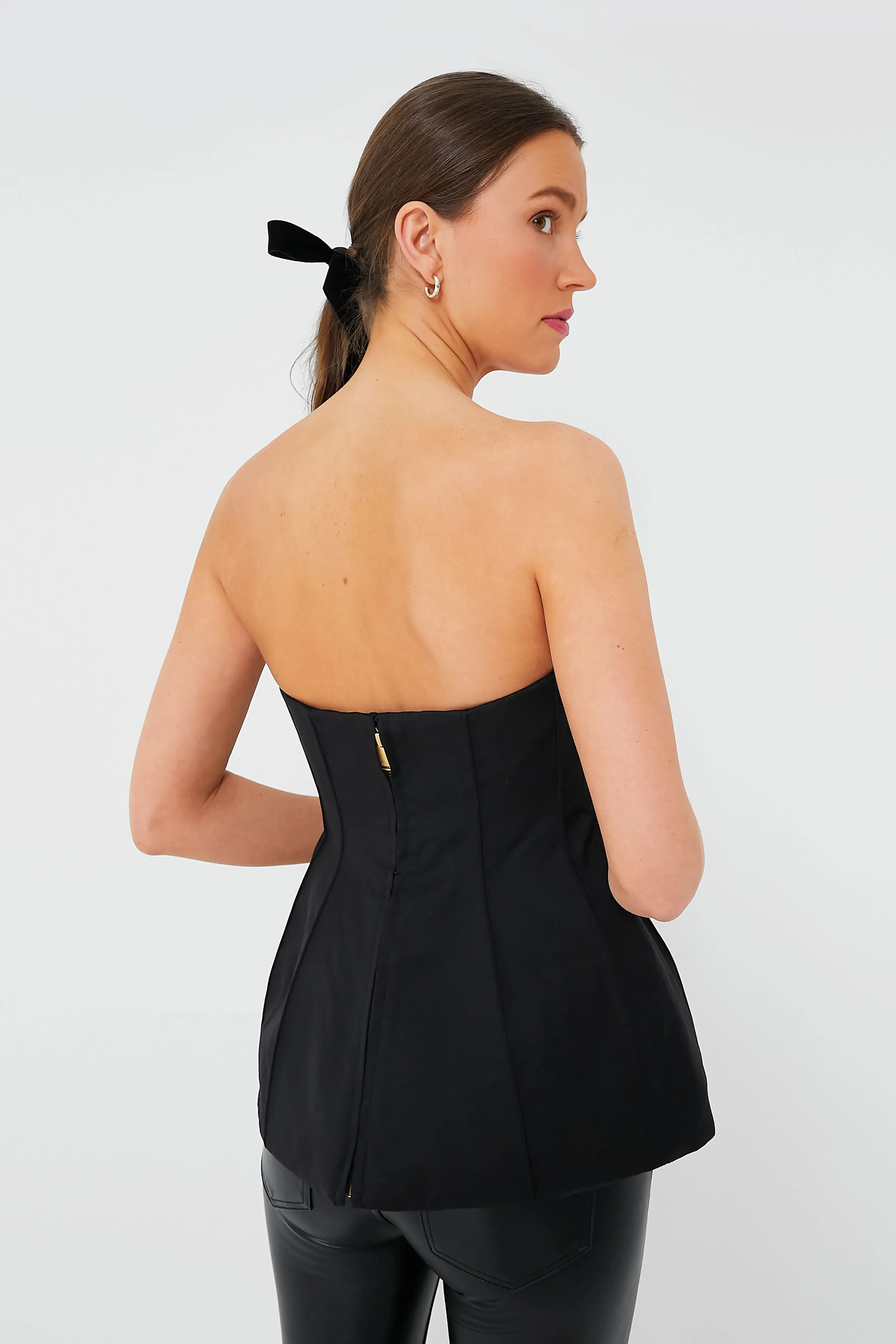 Black Parker Sleeveless Bustier Top