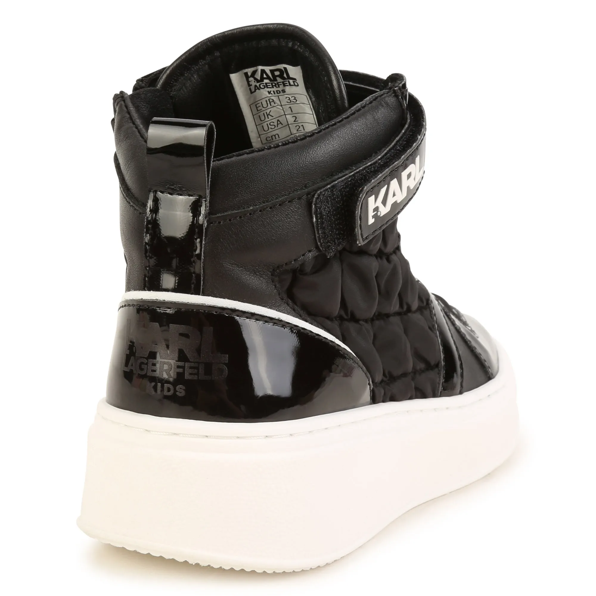 Black Quilted Contrast High Top Sneakers