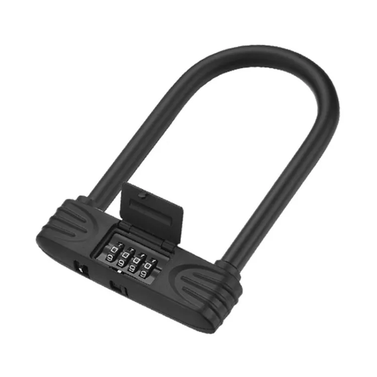 Bold Steel U-Shaped Bicycle Password Lock Motorcycle Electric Car Anti-Theft Password Lock(Black)