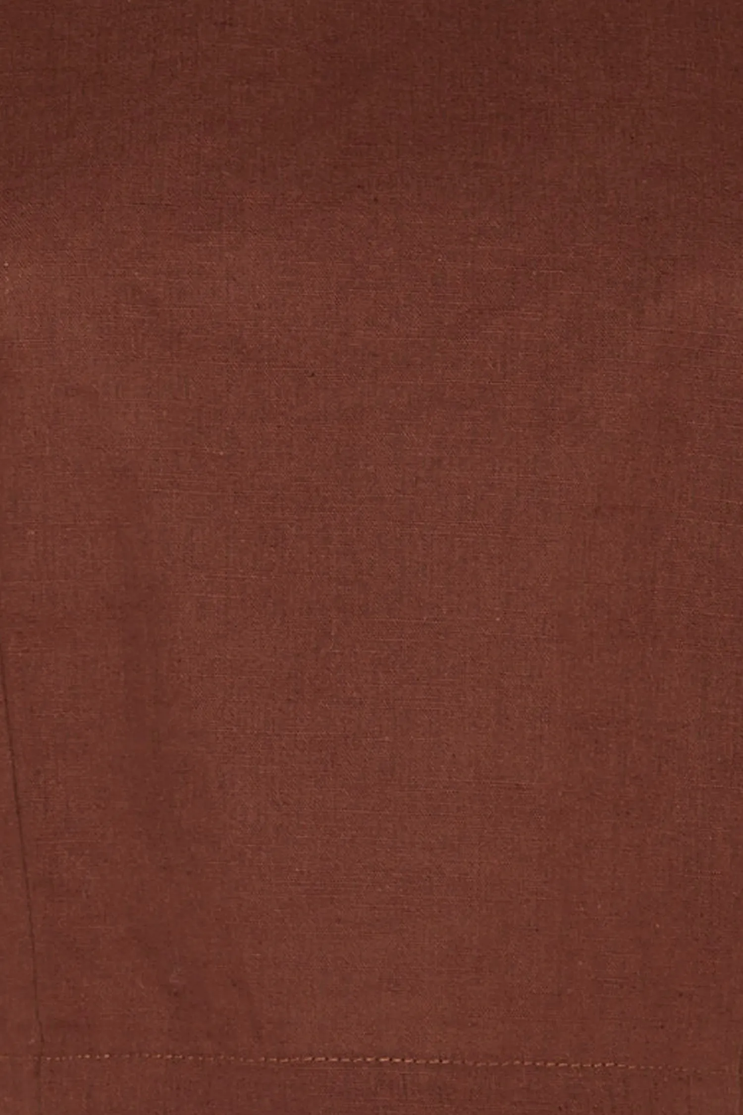 Brown Cotton Linen Racer Top