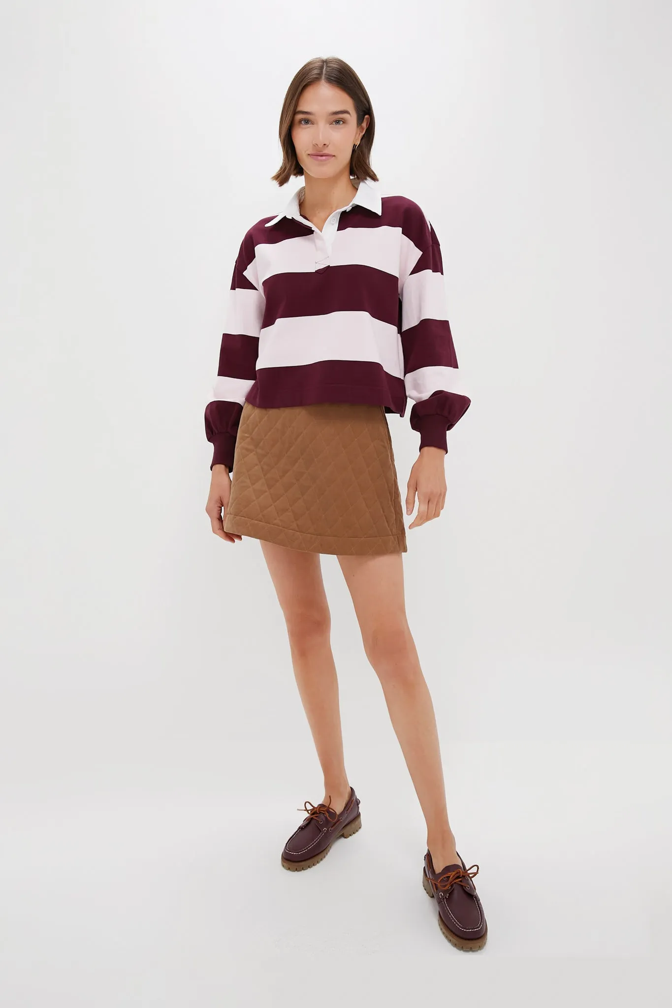 Brown Quilted Corduroy Marlene Mini Skirt