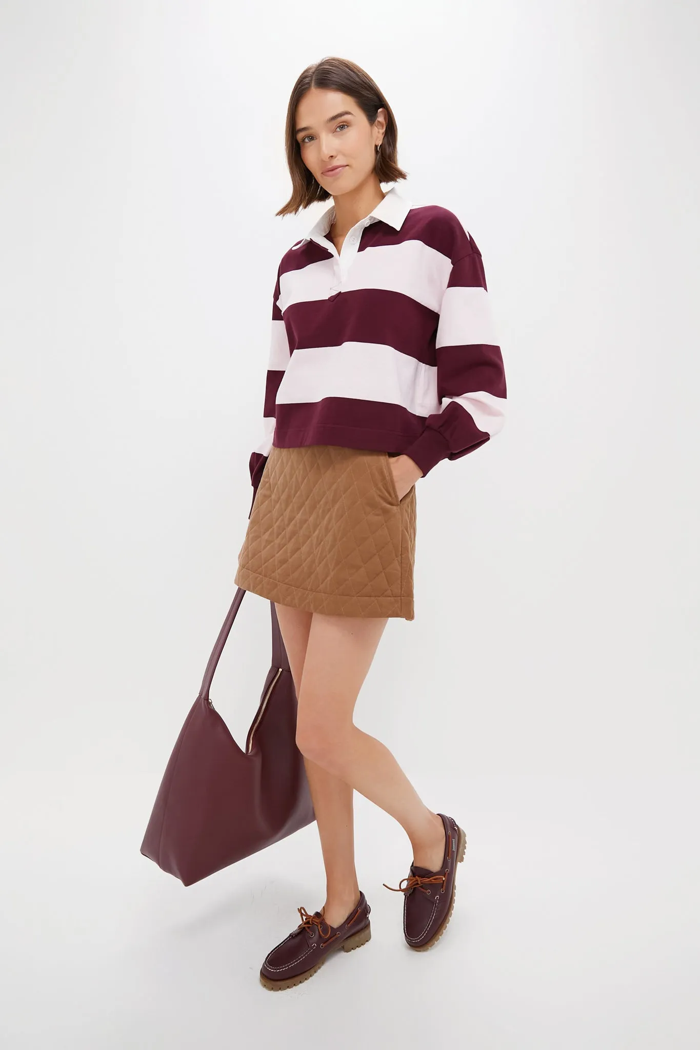 Brown Quilted Corduroy Marlene Mini Skirt