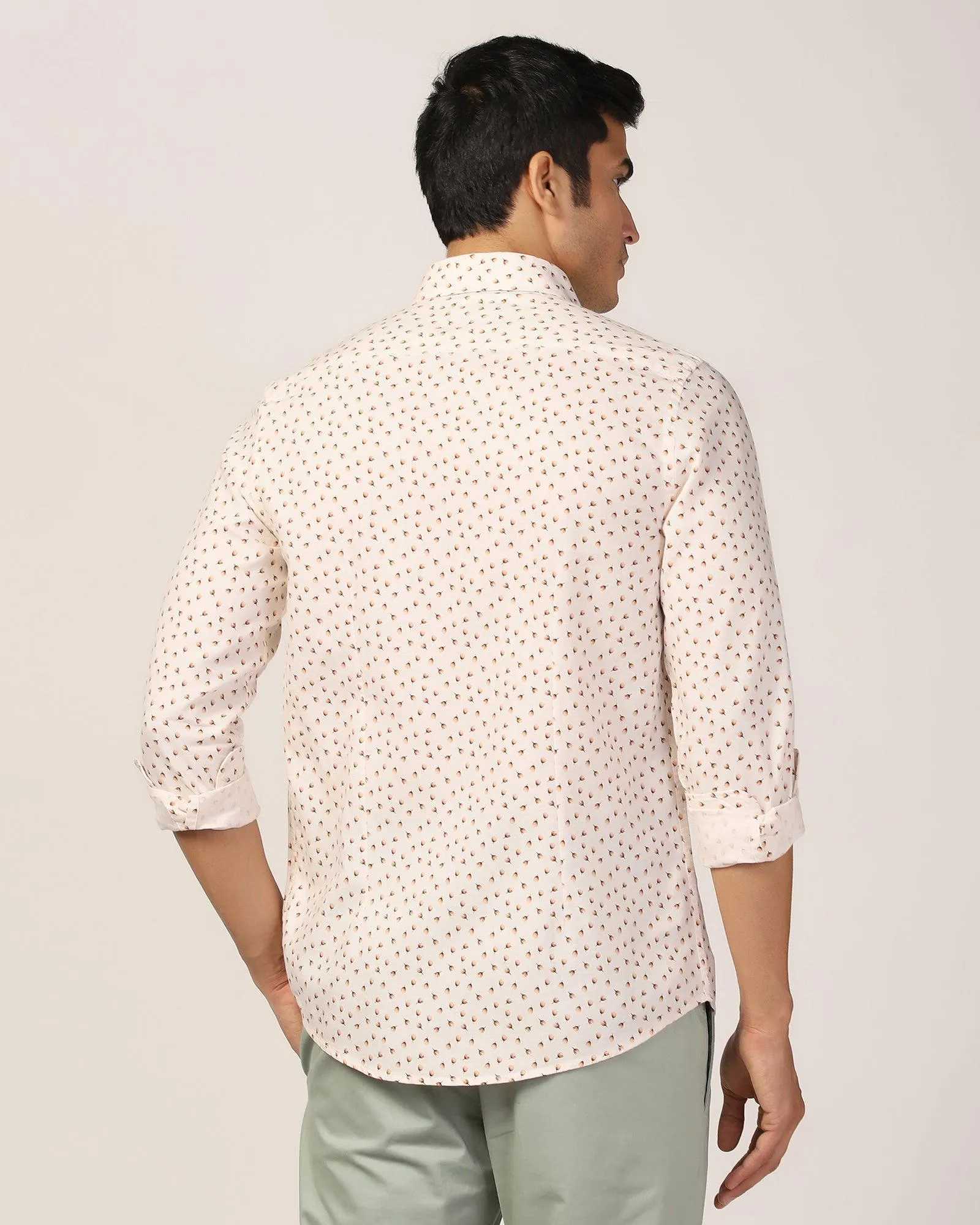 Casual Beige Printed Shirt - Ziff