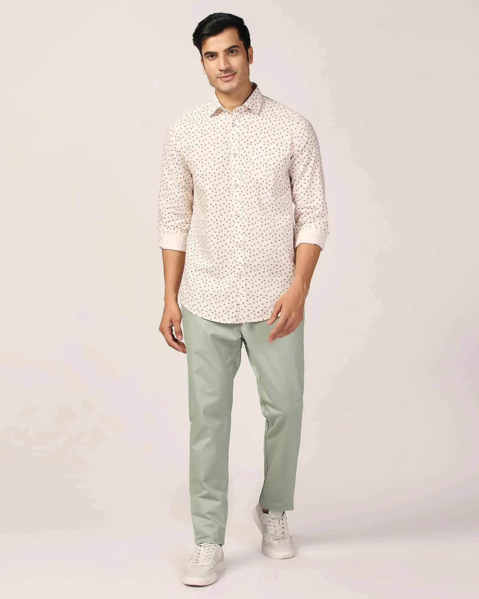 Casual Beige Printed Shirt - Ziff